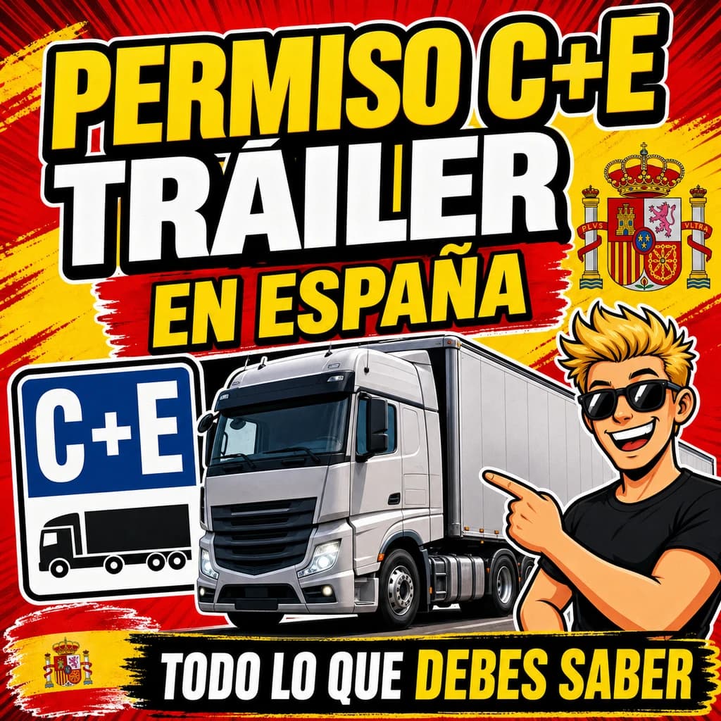 Permiso C+E en España: camión articulado, tráiler y requisitos