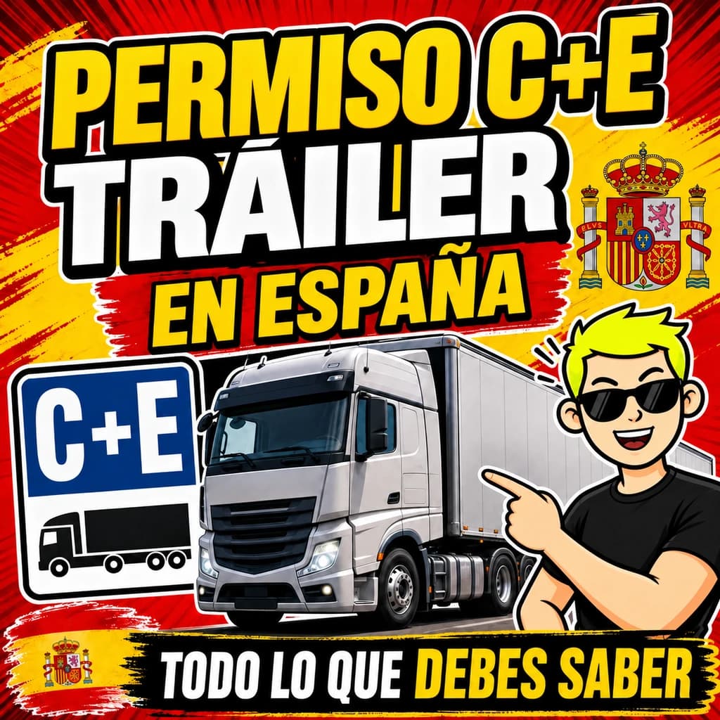 Permiso C+E en España: camión articulado, tráiler y requisitos