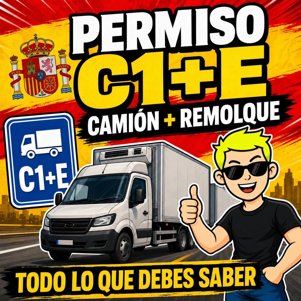 Permiso C1+E en España: camión ligero con remolque y examen