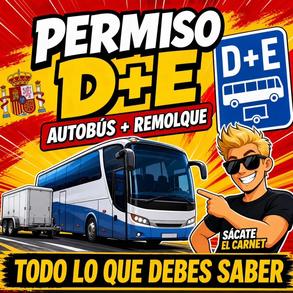 Permiso D+E en España: autobús con remolque, requisitos y examen