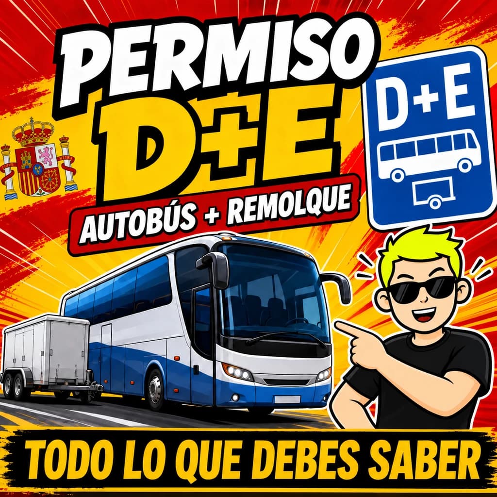 Permiso D+E en España: autobús con remolque, requisitos y examen
