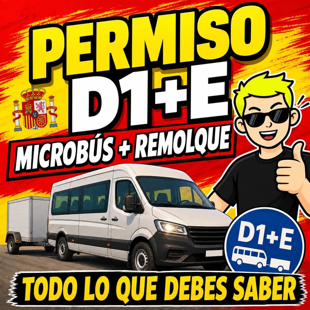 Permiso D1+E en España: microbús con remolque y requisitos