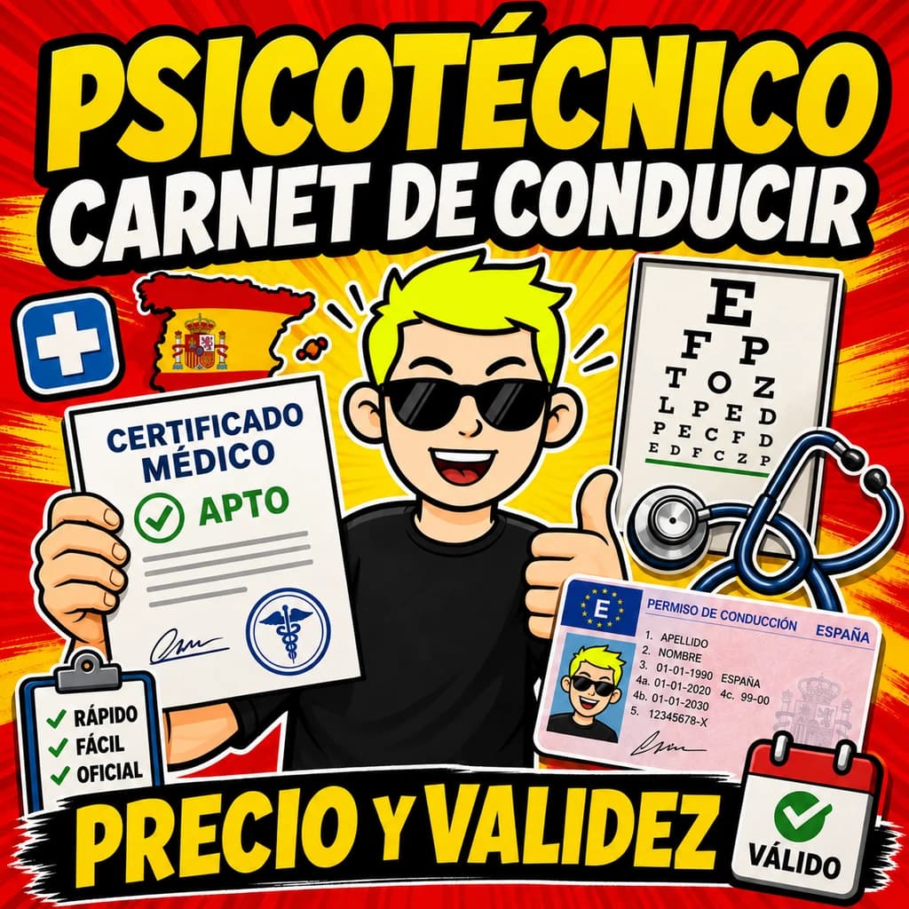 Psicotécnico para el carnet de conducir en España: precio, validez y qué llevar