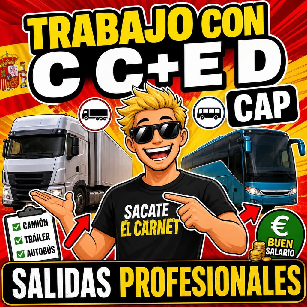 Jobs with C, C+E, or D licenses in Spain: permits, CAP, and career paths
