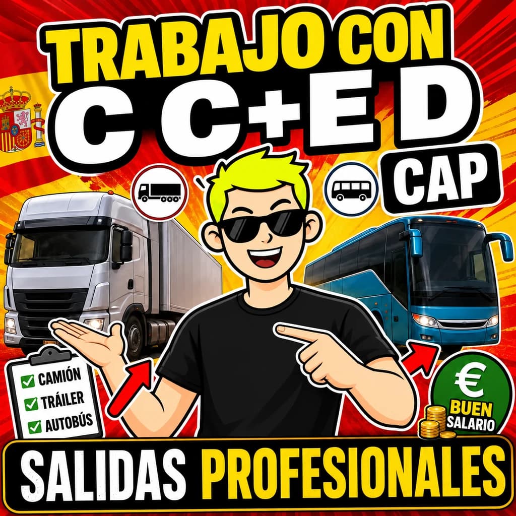 Trabajo con carnet C, C+E o D en España: permisos, CAP y salidas profesionales