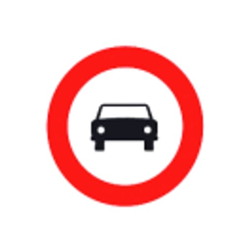 Entrada prohibida a vehiculos de motor excepto motocicletas de dos ruedas