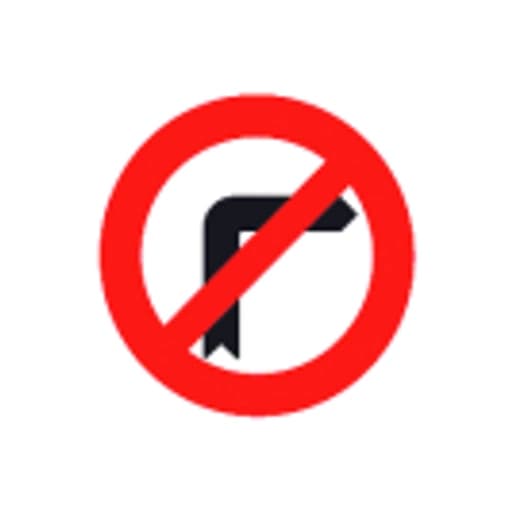 Giro a la derecha prohibido