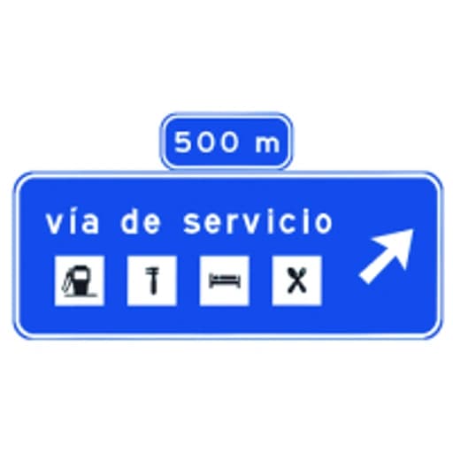 Presenalizacion en autopista o autovia de una via de servicio con salida exclusiva