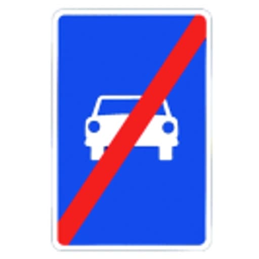 Fin de via reservada para automoviles