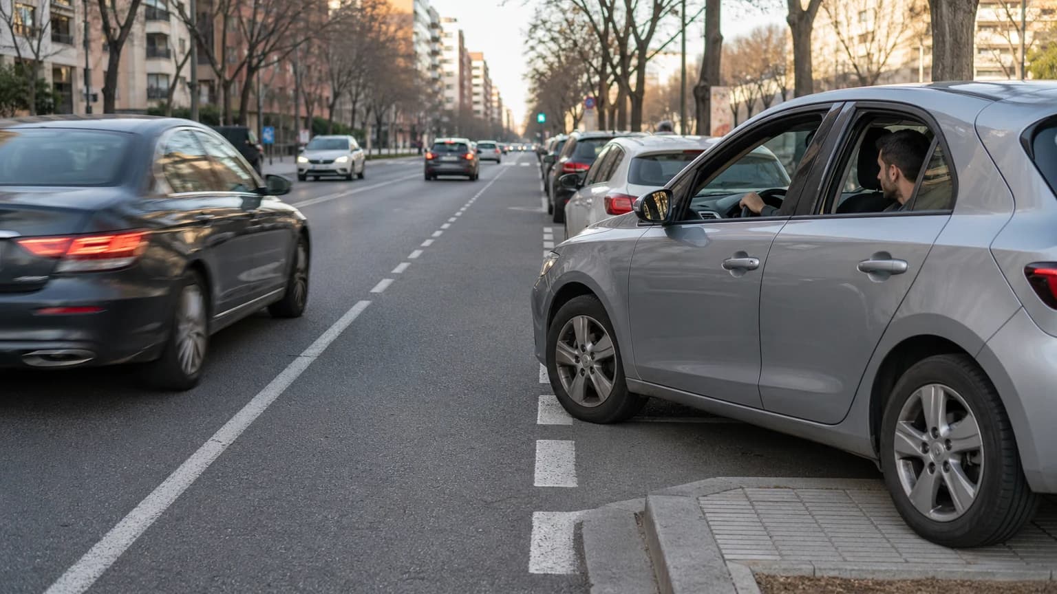 En caso necesario, ¿cómo se incorporará a la circulación desde un estacionamiento para asegurarse de que puede hacerlo sin peligro para los demás usuarios?