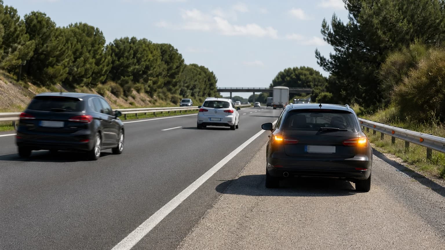 Si debido a una avería circula por una autopista a velocidad anormalmente reducida perturbando la circulación, ¿qué debe hacer?