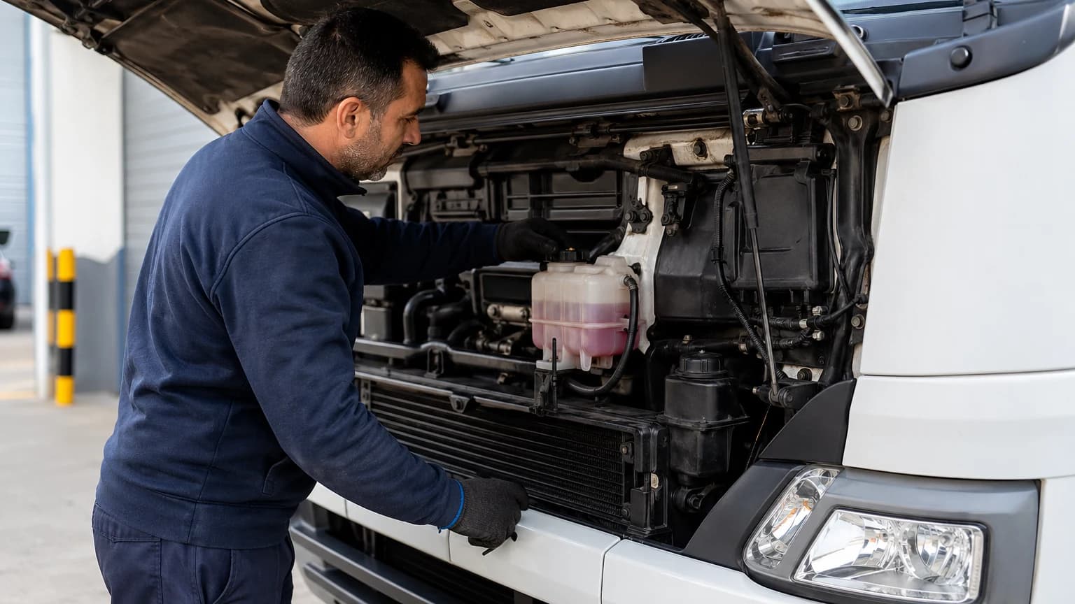 ¿Debe usted revisar el nivel de líquido refrigerante del sistema de refrigeración del motor de su camión?
