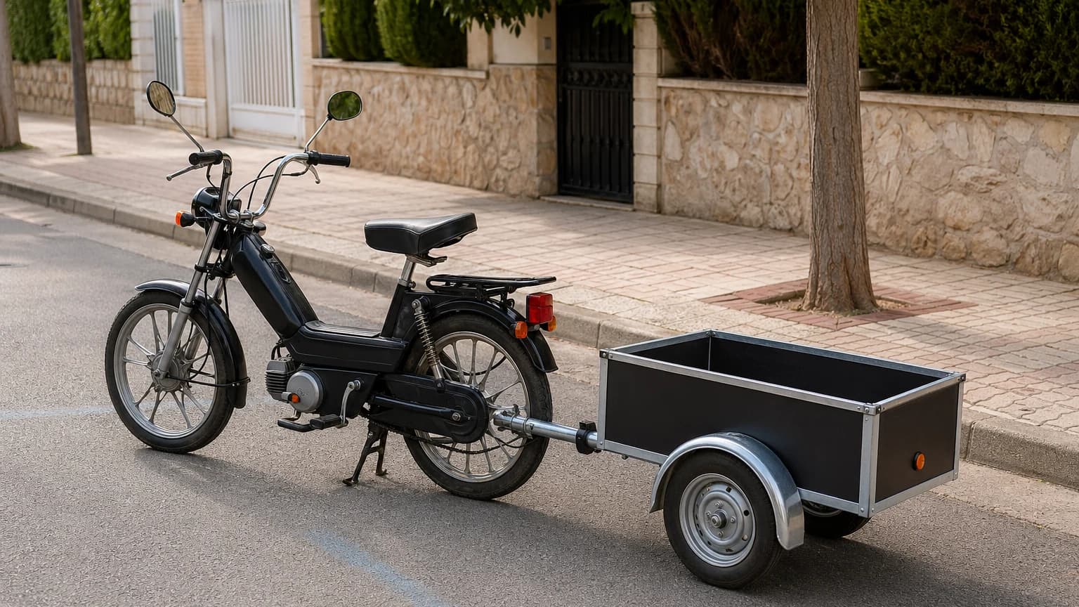 ¿En qué casos se puede transportar a un pasajero en el remolque de un ciclomotor?