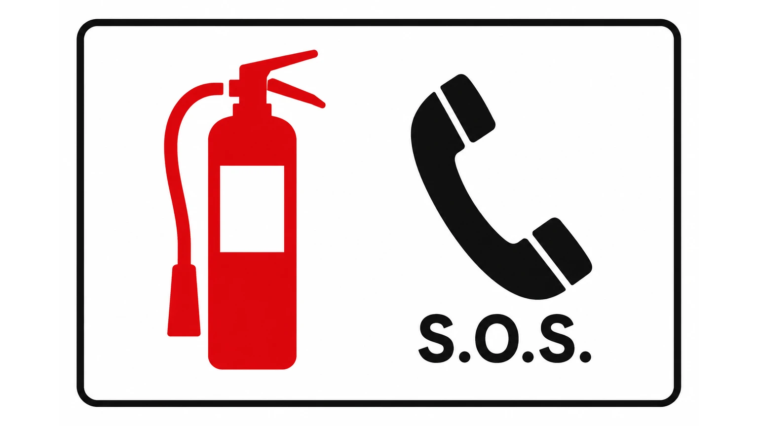Which emergency equipment does the pictured panel identify?