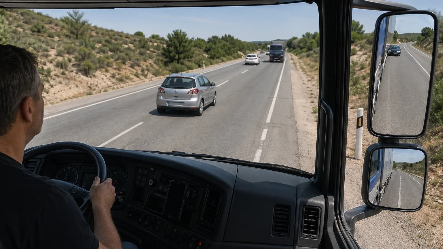 When moving off from a stop or from the edge of the road with a C1+E or C+E combination, the correct action is to:
