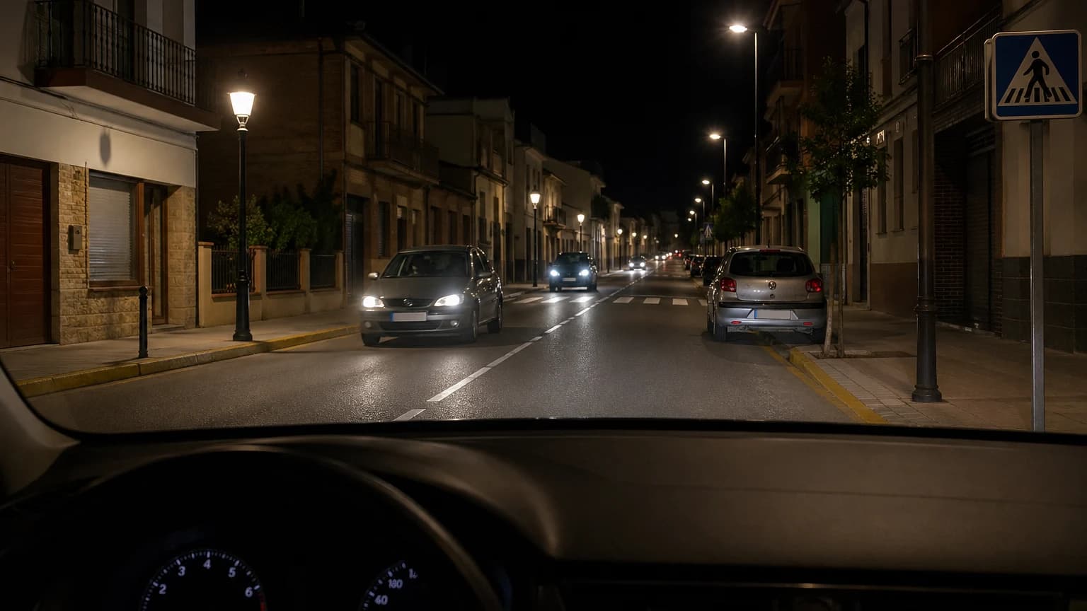 ¿Está permitido circular con la luz de largo alcance en las travesías?