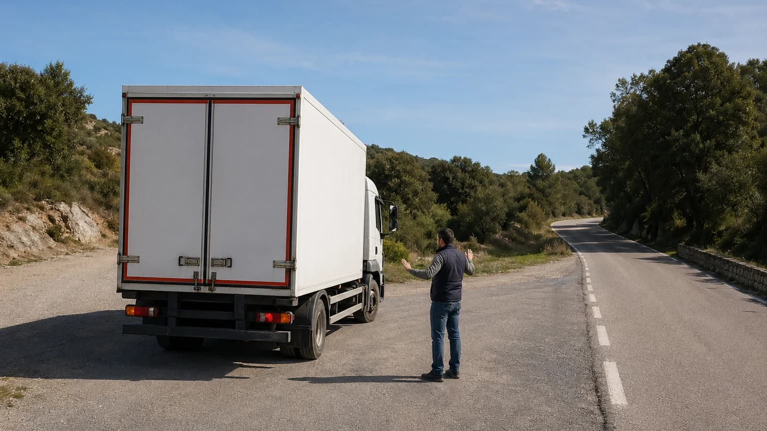 En una carretera, ¿un camión puede dar marcha atrás como maniobra complementaria del cambio de sentido?