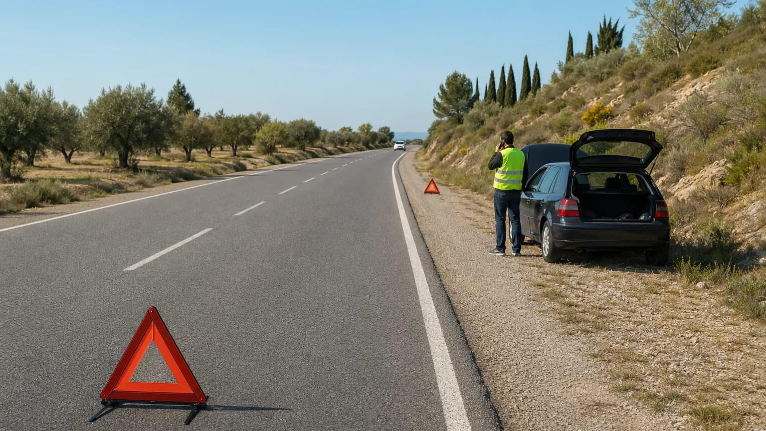 ¿Se pueden colocar los triángulos de preseñalización de peligro a menos de 50 metros de un vehículo averiado?