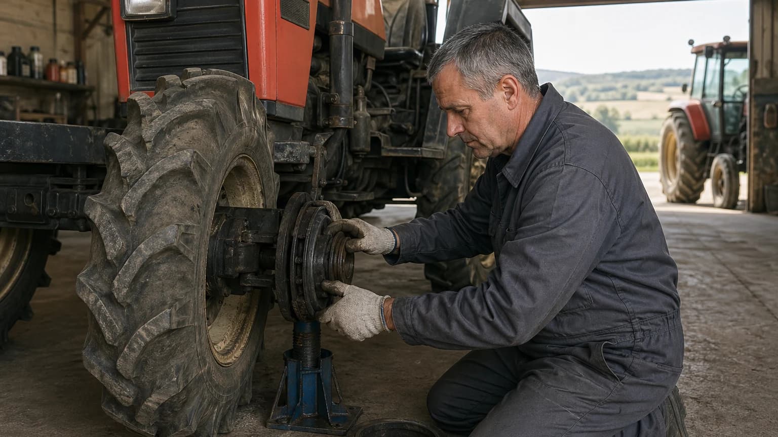 The good condition of the braking system in an agricultural vehicle requiring an LVA licence: