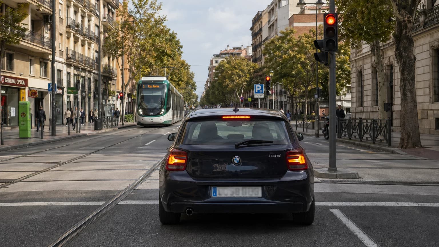 En esta vía de dos carriles en el mismo sentido, al vehículo de la imagen, como norma general, ¿le está permitido mantenerse en el carril de la izquierda una vez finalizado el adelantamiento?