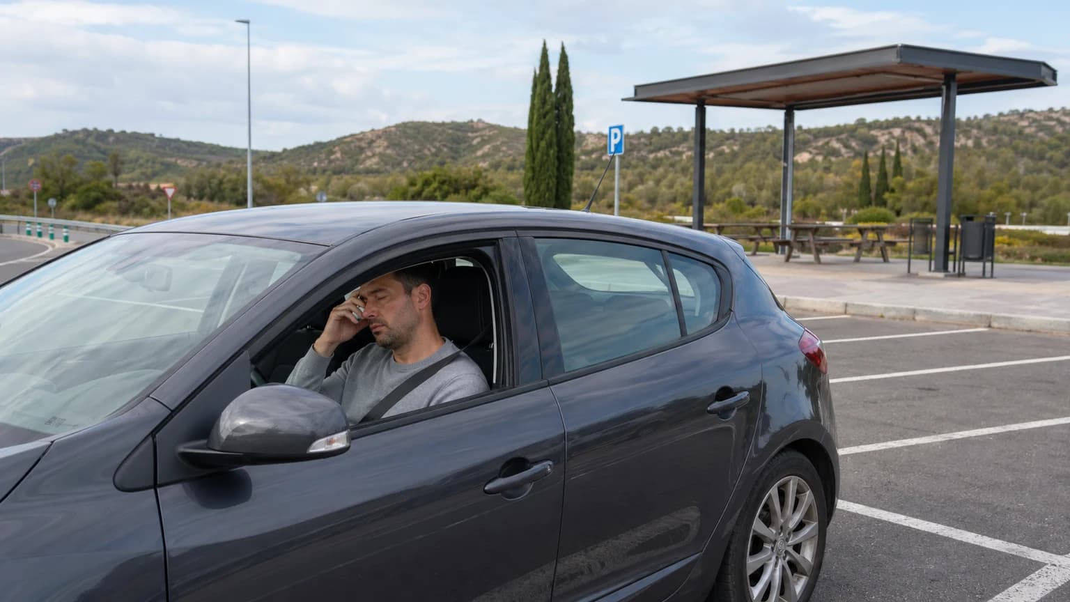 Un conductor fatigado...