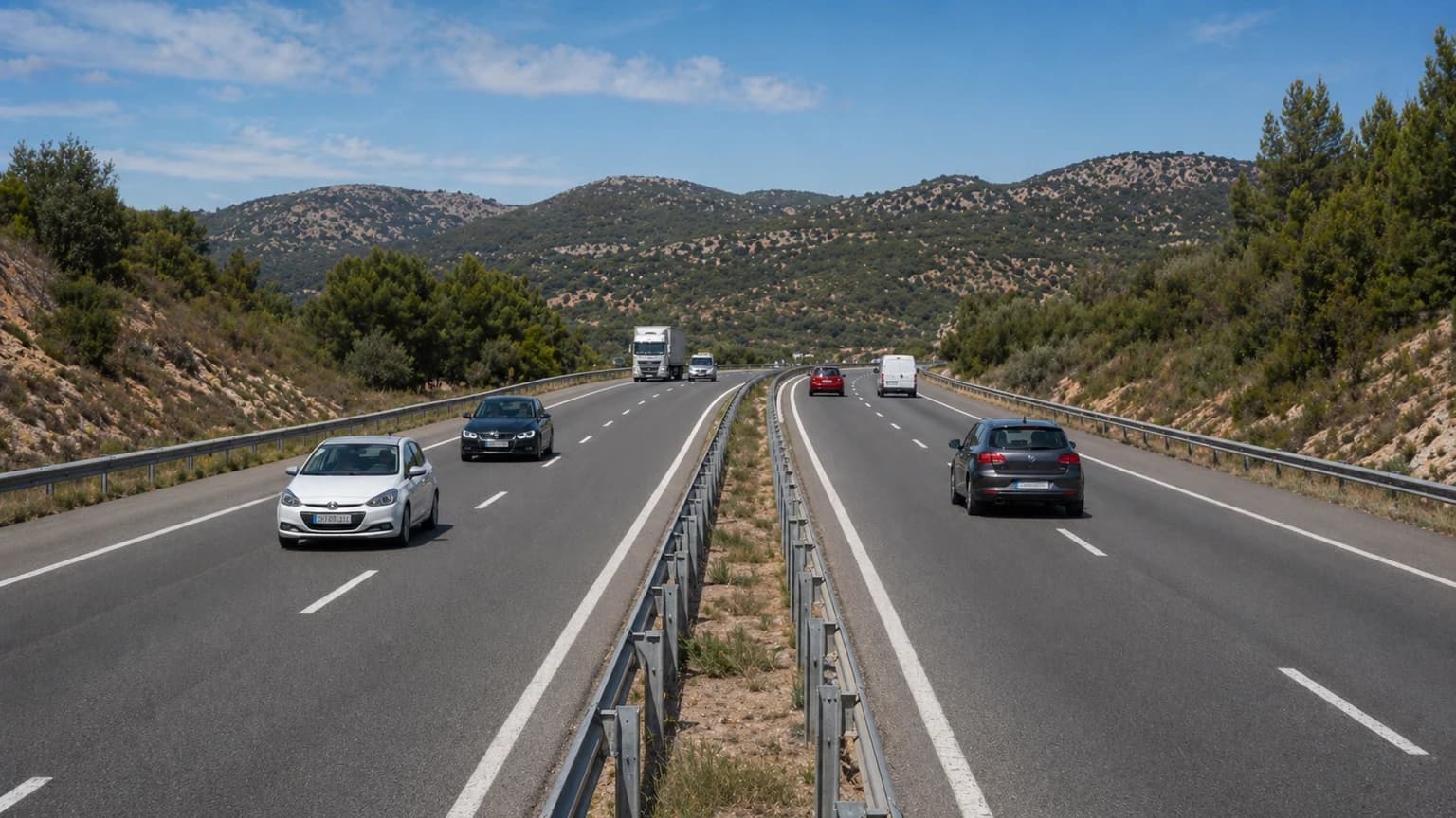 ¿Se puede realizar una parada en la mediana de una autovía?
