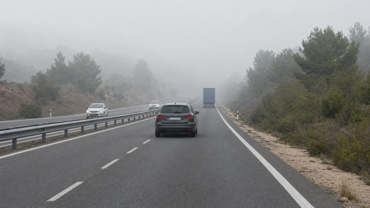 ¿Se puede adelantar a otro vehículo en caso de niebla si la visibilidad es buena?