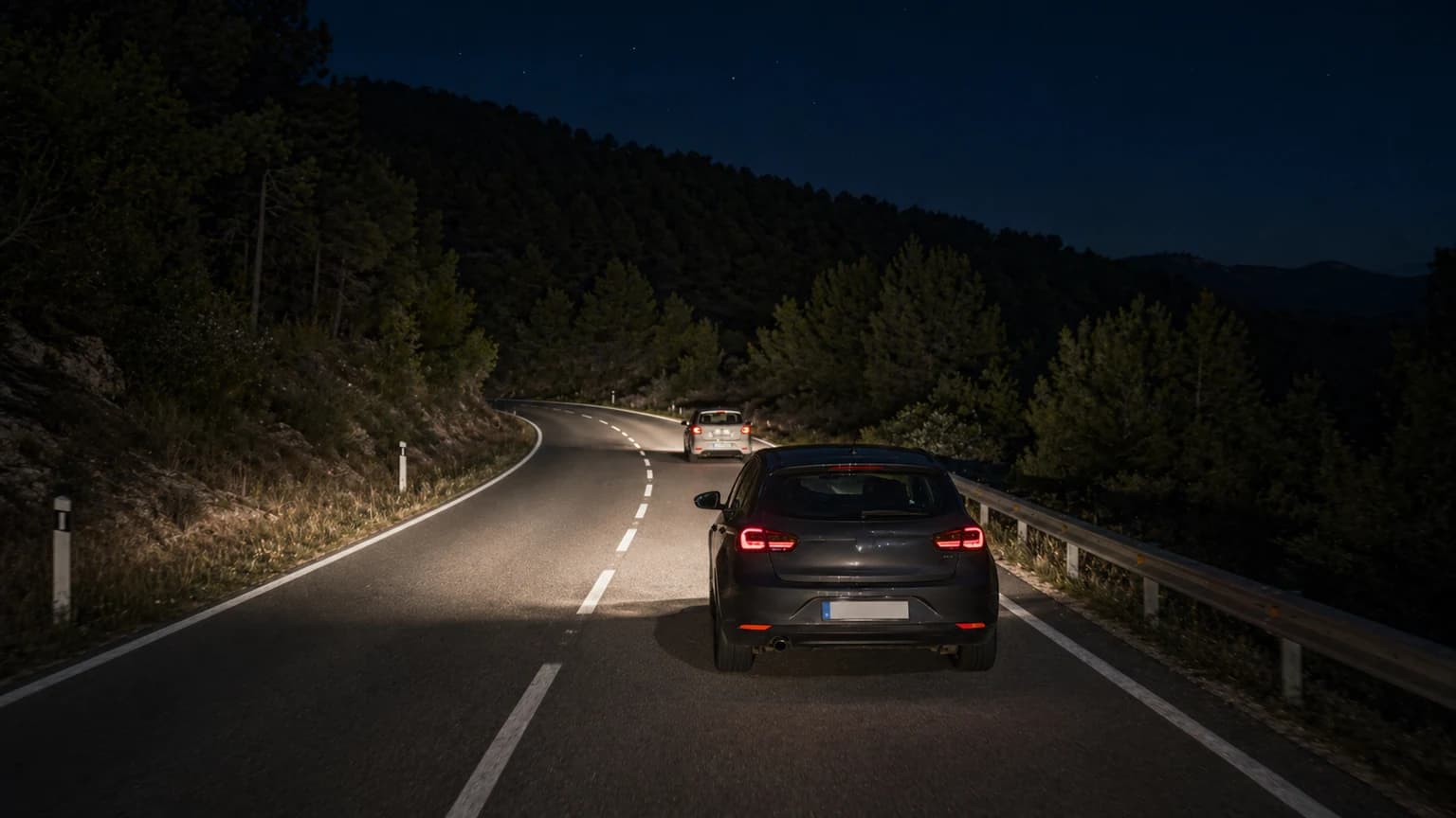 ¿Por qué alumbrado debe sustituir al de carretera el vehículo que es adelantado de noche cuando la maniobra ya se ha efectuado?