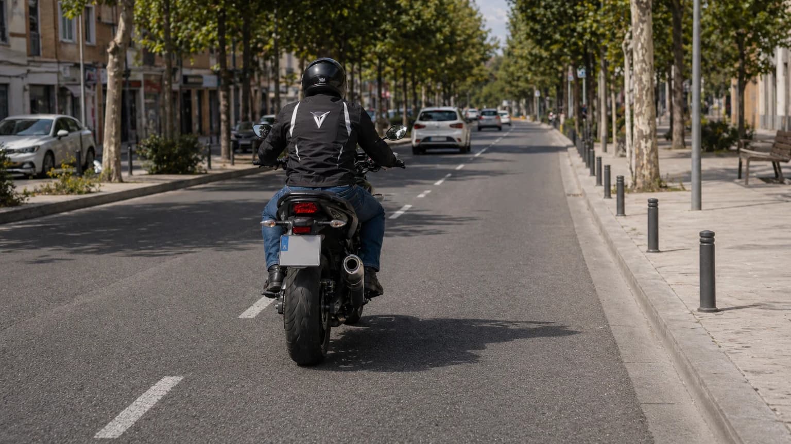 Para evitar ruidos excesivos e innecesarios, el conductor de una motocicleta debe...