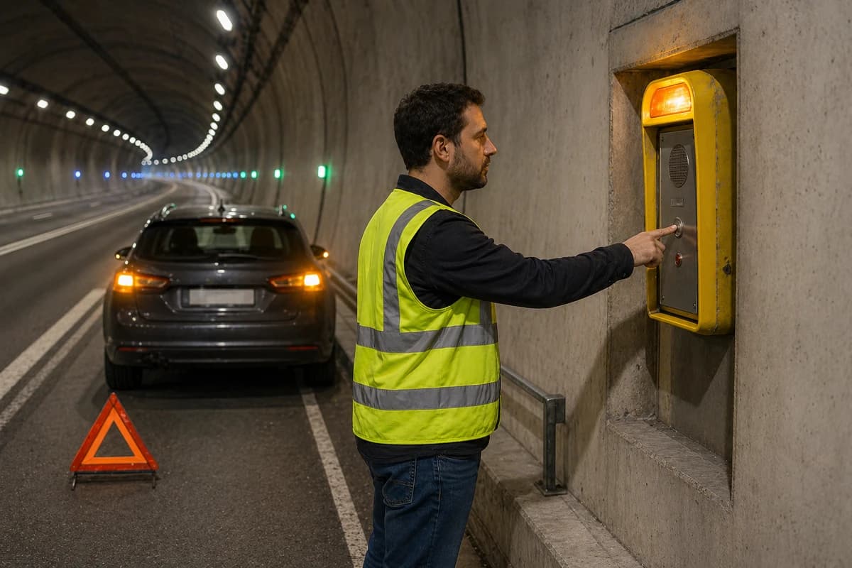 ¿A través de qué elemento deberemos avisar en caso de emergencia dentro de un túnel?
