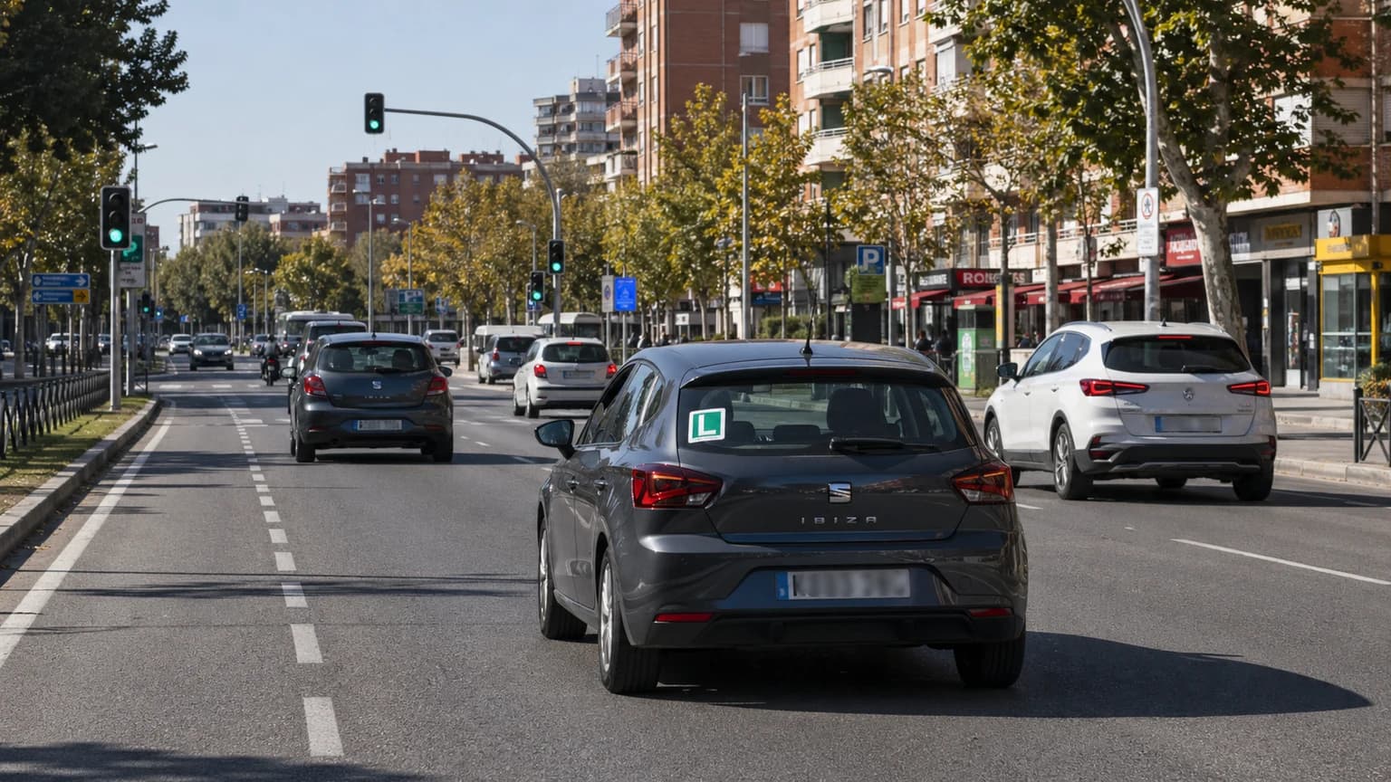 Circula conduciendo su motocicleta y como se ve en la fotografía, la calzada se encuentra mojada. En caso de frenada, esta situación provocará...