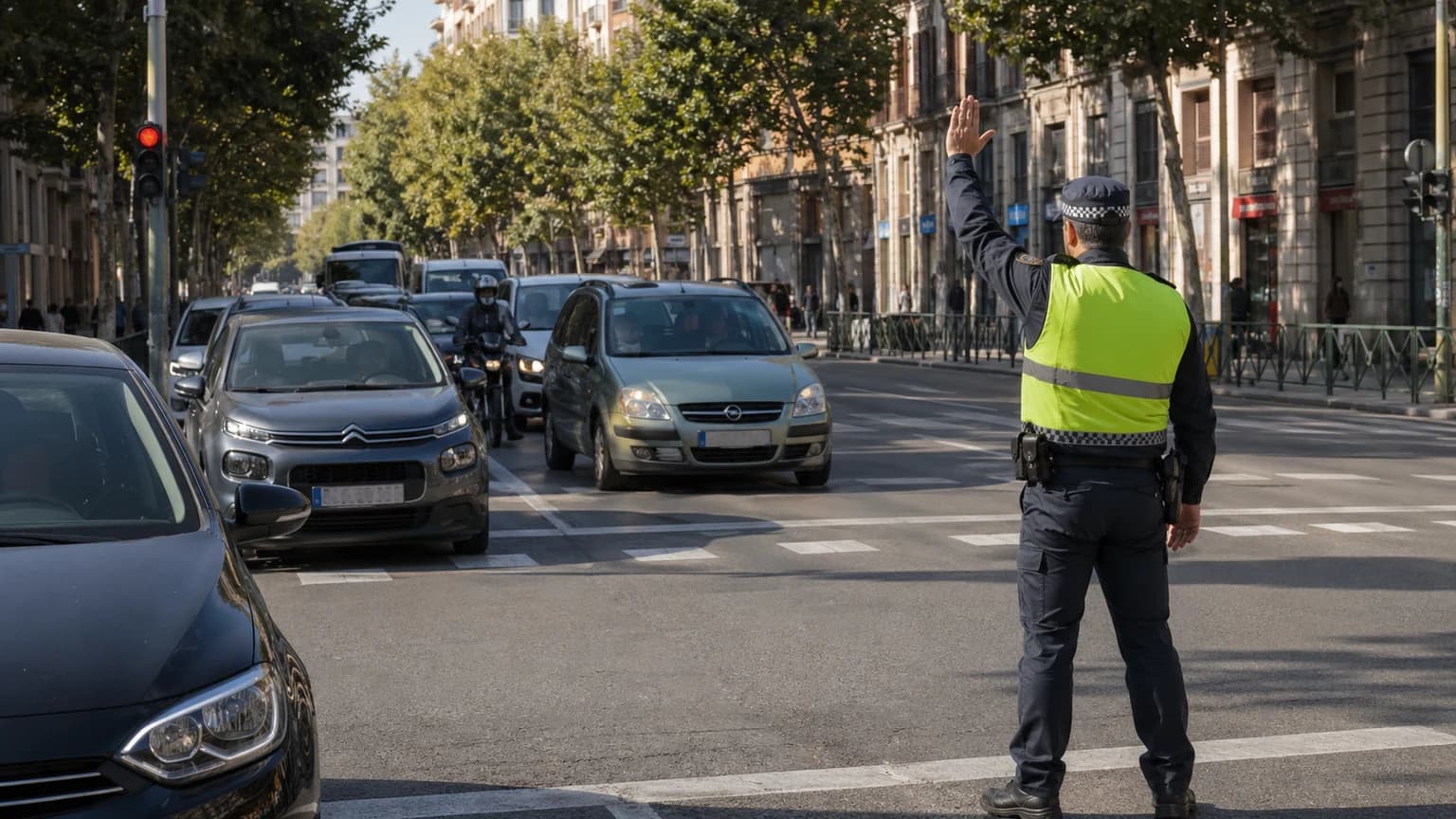 En la intersección del dibujo, ¿qué vehículo debe pasar primero?