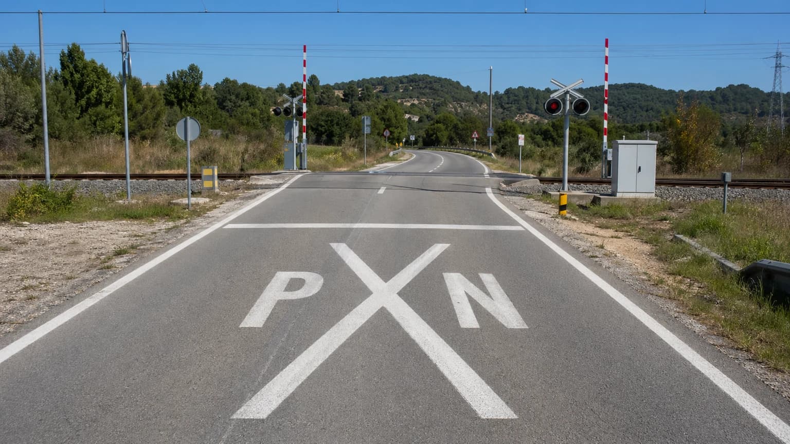 ¿Qué indica la marca con una P y una N a cada lado de un aspa?