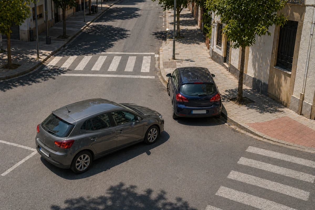 ¿Está permitido estacionar en una intersección?