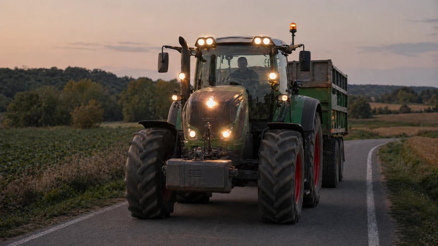 ¿En caso de que un tractor agrícola lleve luces de largo alcance cuántas deben ser?