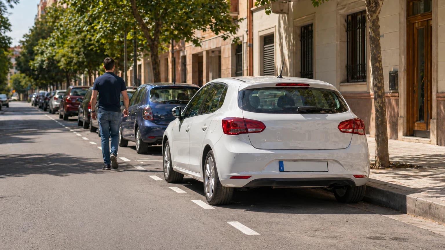 Si va a estacionar un turismo en llano y el conductor se aleja, entre otras medidas, debe...