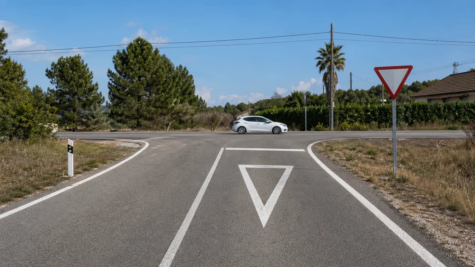 ¿Con qué forma geométrica se marca sobre la calzada un ceda al paso?