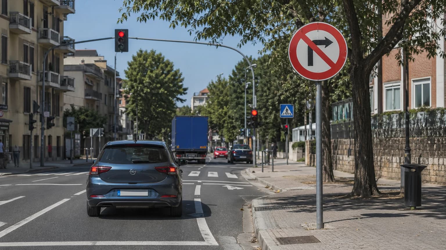 ¿El conductor de una motocicleta de dos ruedas tiene que andar necesariamente por la vía indicada por esta señal?