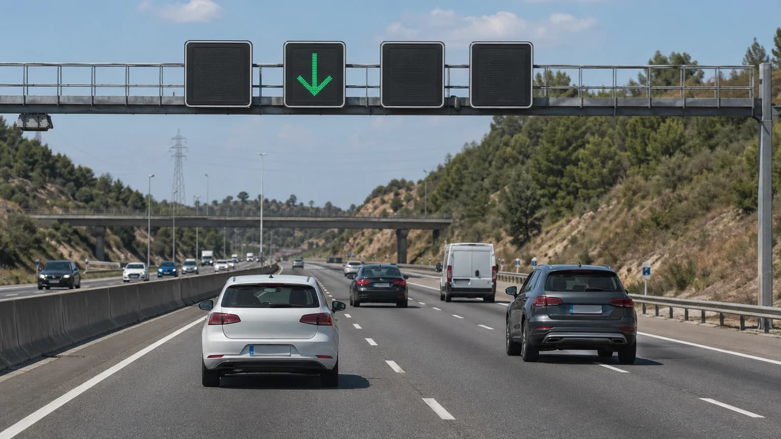 Al llegar a una intersección, la única señal que observa es una marca transversal discontinua en su carril, ¿qué debe hacer?