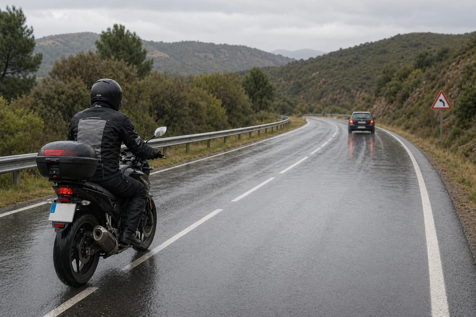 Si circula sobre un pavimento mojado y al realizar una frenada observa que los frenos de su vehículo fallan, ¿qué debe hacer?