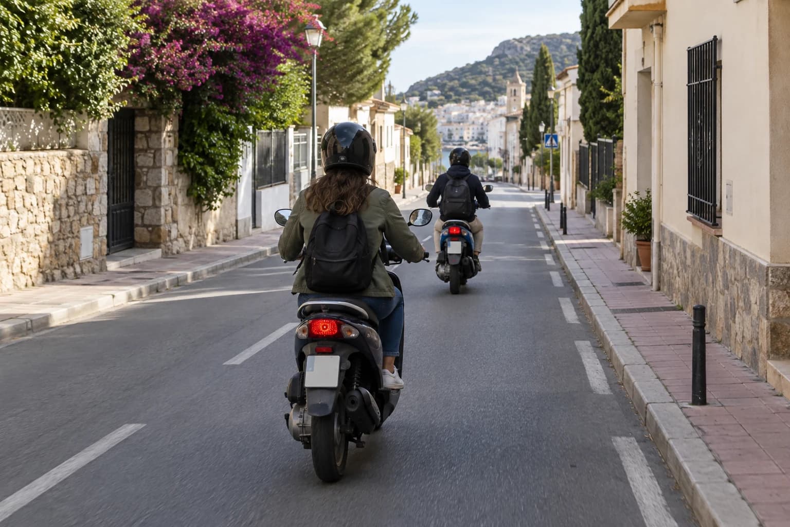 While riding your moped, you notice that the vehicle in front is being driven by a friend of yours. Is it permitted to use audible signals to greet them?