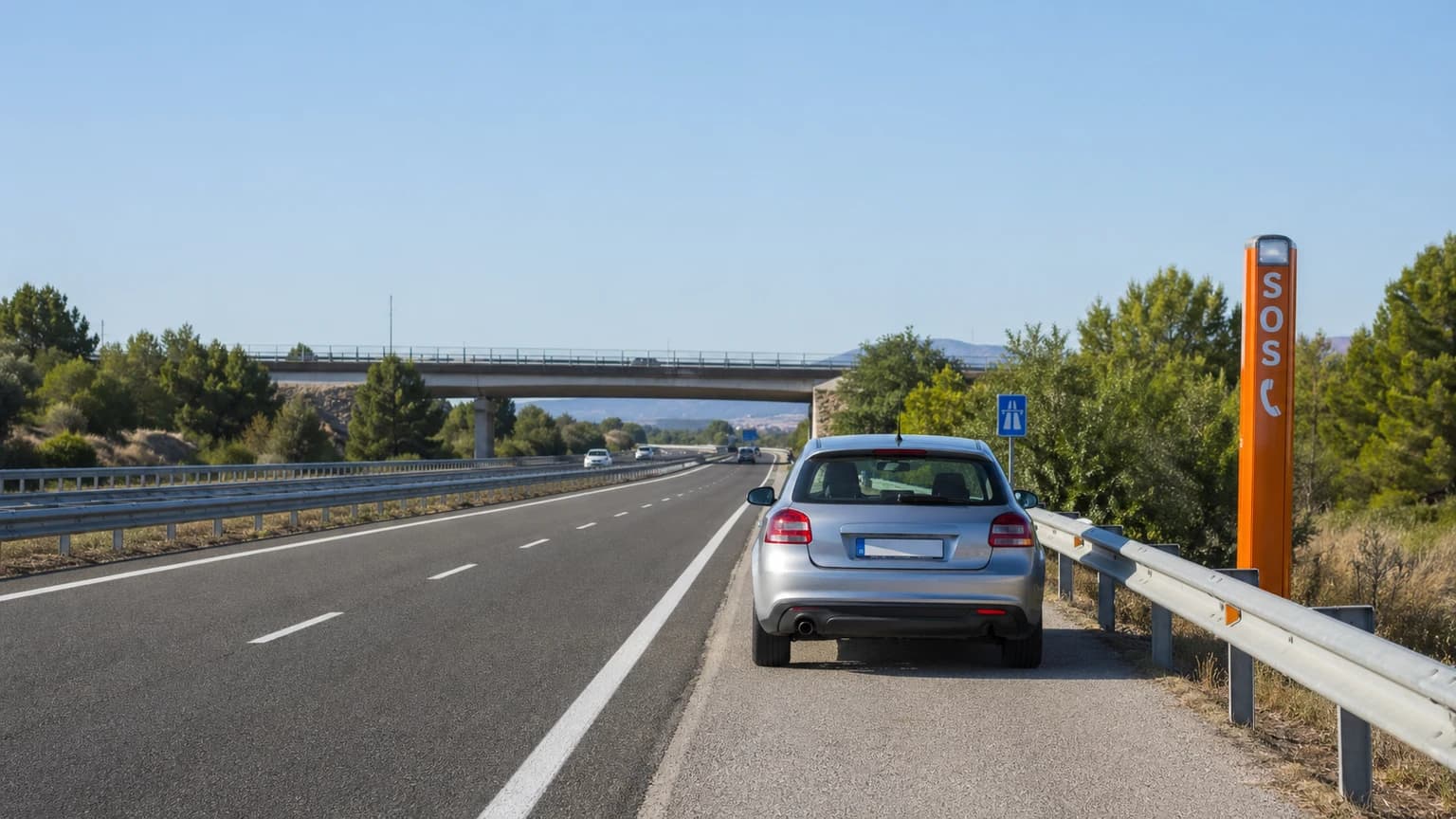 ¿Cuál es la primera opción que debemos tomar en caso de necesitar pedir auxilio en una autopista?