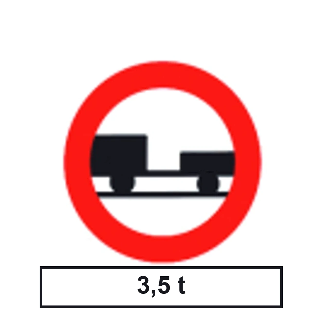 You drive a lorry towing a two-axle trailer. At this R-112 with a 3.5 t panel, when does the prohibition apply?