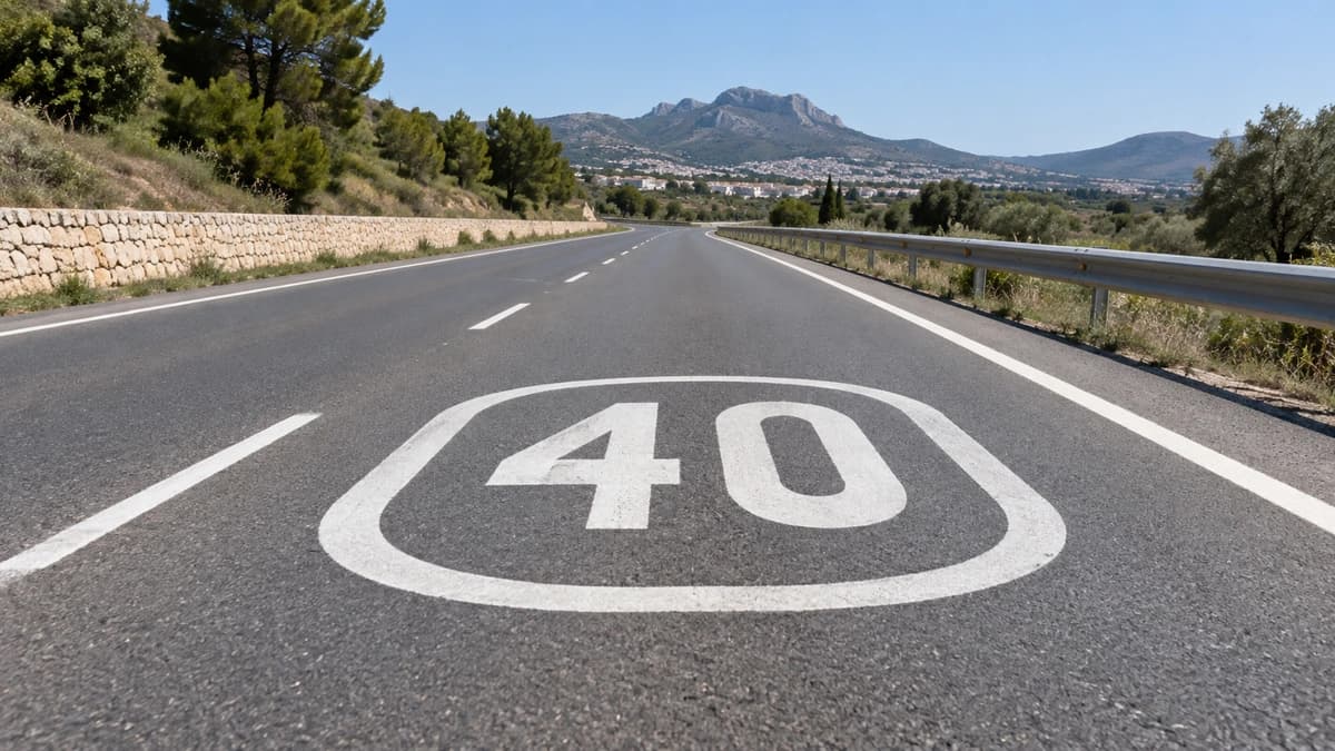 When does the speed limit indicated by this road marking end?