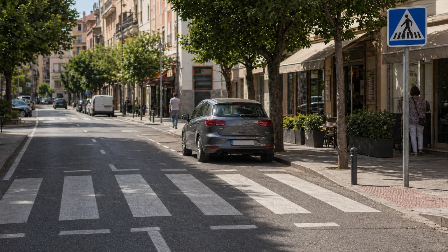 En un paso para peatones, ¿está permitido parar o estacionar?