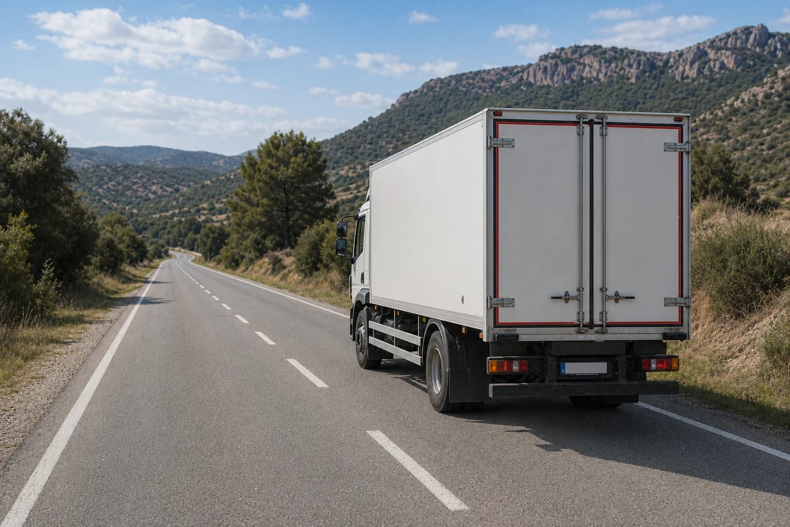 Si conduzco un camión por una carretera convencional como la que observamos en la imagen, ¿cuál será la velocidad máxima a la que podré circular?